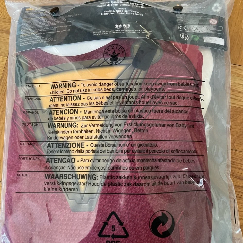 Shazam Costume Girls Size Medium 8-10